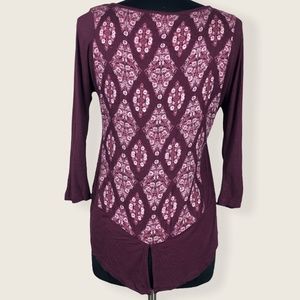 Lucky Brand Pattern Print Floral Diamond Blouse